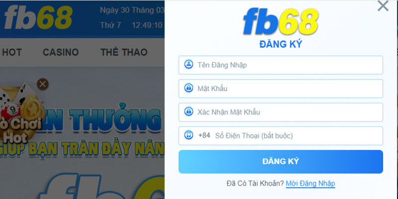 Hướng dẫn Fb68 đơn giản về thao tác đăng nhập